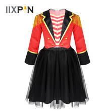 Kids Halloween Cosplay Circus Ringmaster Costume Outfit Girls Long Sleeve Jacket With Mesh Tutu Skirt Stage Performance Dress Up 2024 - buy cheap