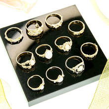Винтажное кольцо в стиле бохо, с разноцветными камнями, компл., 11 шт./компл. 2024 - купить недорого