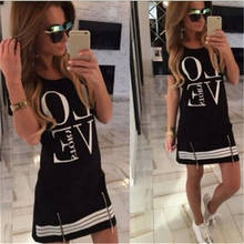 Women's Clothing Letter T-shirt Long Casual T Shirt With Zipper Tops Female Solid O Neck Short Sleeve Tees Print Fashion Regular 2024 - buy cheap