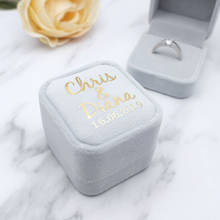 Caja de anillo de terciopelo personalizada, caja de anillo de boda, soporte de anillo de boda, caja de compromiso 2024 - compra barato