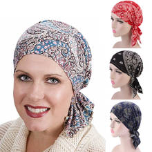 Spring Summer Cotton Turban Hat Floral Print Headwear For Women Fashion Muslim Head Wrap Hair Cover Beanies Cap Hair Accessories 2024 - buy cheap