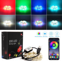 5m 10m 5V USB Powered Magic RGB Cooper Wire LED String Light IP65 Colorful App Music Control Night Lamp for Christmas Tree Decor 2024 - buy cheap