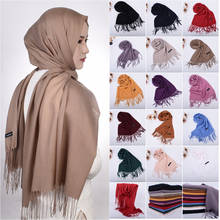 Qluxueoyy outono inverno 70x180 cm, lenço de caxemira cor pura xale bandana bandana hijabs lenços 2021 2024 - compre barato