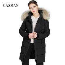 GASMAN 2021 зимние женские пуховики, пальто, брендовая парка с капюшоном, Женское пальто, Женское пальто с воротником из натурального меха, приблизительно 6XL 6012 2024 - купить недорого