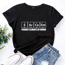 PRIMARY ELEMENTS OF HUMOR T-shirt Women O-neck Cotton T Shirt Women Short Sleeve Tshirt Women Fashion Letters Camisetas Mujer 2024 - buy cheap