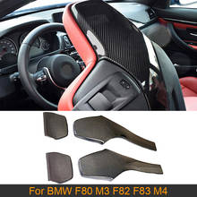 Чехлы из углеродного волокна с внутренней отделкой для заднего сиденья автомобиля BMW F80 M3 F82 F83 M4 седан трансформер 2014-2019 чехлы для сидений 2024 - купить недорого
