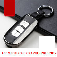 For Mazda CX-3 CX3 2015 2016 2017 Car Key Cover Zinc Alloy+Leather Case Bag Keychain Skin Set Car accessories 2024 - buy cheap