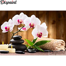 Dispaint Art 5D Diy Diamond Painting "Orchid stone landscape"Diamond Pictures Cross Stitch 3D Rhinestone Embroidery Decor A27591 2024 - buy cheap