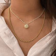 Simple Multi Layered Pearl Pendant Necklace For Women Elegant Fashion Gold Color Pearls Beaded Chain Choker Necklace Jewelry 2024 - buy cheap