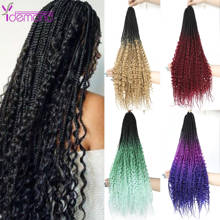 Y Demand New 3X Goddess--Box Braids--Curly Crochet-Hair Pre Looped 100Strands 24inch Synthetic Ombre--Braiding Hair Extensions 2024 - buy cheap