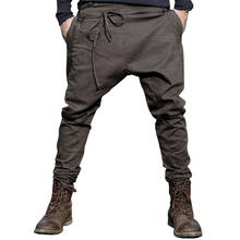 Men's new Autumn unique waist rope skinny pants men fashion casual pants harem pants trousers Singer costumes 2024 - buy cheap