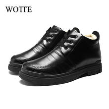 Wotte inverno botas de neve sapatos de tornozelo homens sapatos quentes sapatos de pele-forrado botas de pelúcia quente tornozelo sapato botas mocassins tênis casuais novo 2024 - compre barato