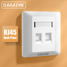 SAMZHE-placa frontal RJ45, toma de pared, placa frontal, 4 puertos, red telefónica, Panel de montaje de salida 2024 - compra barato