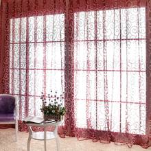 2019 Window Sun-shading Curtains 1M*2M Sheer Voile Tulle for Bedroom Living Room Balcony Kitchen Printed Tulip Pattern Curtain 2024 - buy cheap
