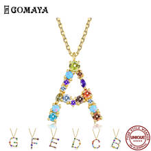 GOMAYA 26 Letters Romantic Pendant Necklaces For Women Color Cubic Zirconia Anniversary Necklace Fashion Jewelry New Listing 2024 - buy cheap