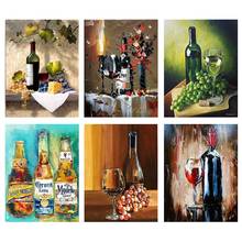 DIY Wine Glass Fruit Style Square Diamond Painting Colorful Handmade Cross Stitch Embroidery Mosaic Home Room Wall Decor 2024 - buy cheap