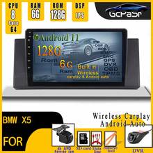 Central multimídia automotiva para bmwx5, e53, m5, android 11, dsp, rádio, som estéreo, wi-fi, 1 din, android 128 ghz 2024 - compre barato