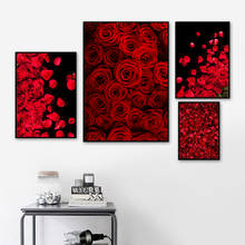 Red Wall Art Flowers Picture Roses Canvas Paintings On The Wall Modern Home Room Decor Posters and Prints Frameless Interior 2024 - buy cheap