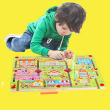 Jogo de tabuleiro magnético de labirinto, brinquedo para crianças e bebês, quebra-cabeça com labirinto inteligente para equilíbrio 2024 - compre barato