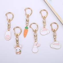 2020 Cute Rabbit Bunny Carrot Car Keychain Key Ring Pendant Bag Ornament Decor Gift цепочки Best Friends llaveros de muñecos 2024 - buy cheap