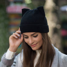 Women Autumn Winter Hats Caps Cute Ear Skullies Beanies Knitted Cap Warm For Female 2024 - buy cheap