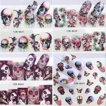 1 Sheet Halloween Nail Art Sticker Sexy Skull Bone Water Transfer Decals Nails Foil Manicure Decoration Nail Stickers 2024 - buy cheap