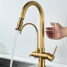 3 Functions Kitchen Sink Faucet 720 Degree Universal Faucet Pull Type Rotary Faucet Antique Brass Single Handle Kitchen Faucet 2024 - buy cheap