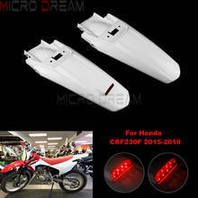 Bicicleta da sujeira motocicleta led cauda luz enduro fender traseiro fora da estrada plástico paralama led freio parar lâmpada para honda crf230f 2015-2019 2024 - compre barato