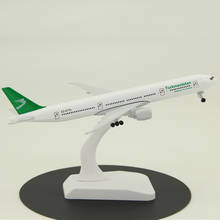 19cm airplane model toys air Turkmenistan airlines Boeing B777 aircraft model diecast alloy plane with landing gears Kids Gift 2024 - buy cheap