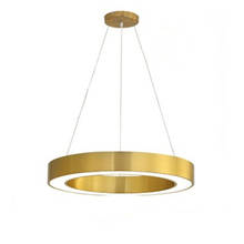Скандинавский светодиодный подвесной светильник с круговым кольцом, золотой Медный Подвесной светильник для гостиной, зала, столовой, фойе, кабинета 2024 - купить недорого