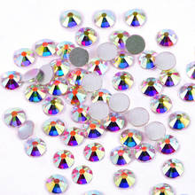 2028 Glass Crystal AB Non Hot Fix Rhinestone Flatback стразы Glass Strass Glitter Rhinestones For Nail Art Decorations B2009 2024 - купить недорого