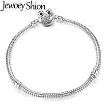 Jewoey-pulsera de plata chapada en cristal para mujer, cadena de serpiente y búho, joyería artesanal, fabricación de regalos 2024 - compra barato