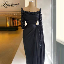 Black Formal Long Prom Dresses Dubai Evening Gowns 2021 Plus Size Custom Made Mermaid Sequins Satin Party Dress Vestidos Festa 2024 - buy cheap
