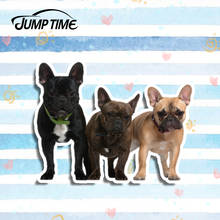 Jump Time 13cm x10cm Funny French Bulldog Car Stickers Laptop Window Vinyl 3D Car Styling Auto Motorcycle Car Decals Accessories 2024 - buy cheap