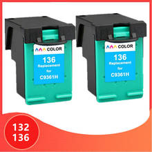 Cartucho de tinta para impresora hp 132 y 136, Color para HP132, hp136, Photosmart 2573, C3183, 1513, Officejet 6213, 5443, D4163, 1513, 2 uds. 2024 - compra barato