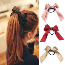 1pieces Women Satin Ribbon Bows Elastic Hair Band Scrunchies  Holder Headbands Hair Accessories for Girls Hairbands 2024 - buy cheap