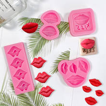 DIY Handmade Cake Decoration Red Lip Fondant Silicone Mold Resin Molds Valentine's Day Lip Print Chocolate Baking Mold 2024 - buy cheap