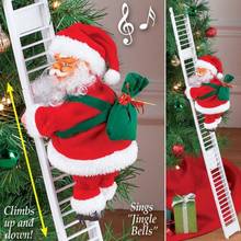 Music Christmas Santa Claus Electric Climb Ladder Hanging Decoration Christmas Tree Ornaments New Year Kids Gift 2022 Home Party 2024 - buy cheap