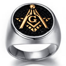 Fashion Silver color Stainless Steel Masonic Ring for Men, master masonic signet ring, freemason ring jewelry 2024 - buy cheap