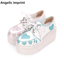 Angelic imprint woman mori girl lolita cosplay shoes lady high heels Pumps women student dress party shoes love hearts 8cm 33-47 2024 - buy cheap