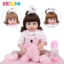 Wholesale Cute Cartoon Rabbite Reborn Baby Dolls 19 Inch KEIUMI Full Silicone Bebe Doll Toys DIY Playmate Birthday Gift To Kids 2024 - buy cheap