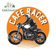 EARLFAMILY 13cm x 12.9cm for Cafe Racer Motorcycle Car Bumper Window Stickers Graffiti Sticker Waterproof 3D Fashion Decal Decor 2024 - buy cheap