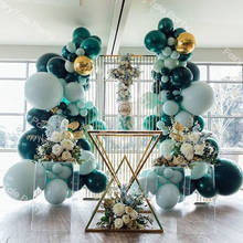 Double Maca Tiffany Blue Balloon Garland 111pcs Dark Green Balloon Arch Gold 4D Globos Baby Shower Wedding Birthday Party Decor 2024 - buy cheap