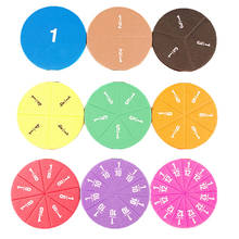 51 Piece Rainbow Circular Fractions Card Children Math Puzzle Toy Age 3+ 2024 - buy cheap