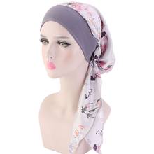 Touca feminina elástica interna hijabs, estilo pastoral, faixas de cabelo femininas, turbante muçulmano, chapéu hijabs, chapéu indiano 2024 - compre barato