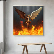 Impresiones en lienzo de Ángel y Diablo, arte de pared de estilo nórdico, pinturas modulares para póster para el salón, decoración del hogar 2024 - compra barato