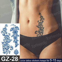 Henna tattoo India Mehndi Bracelet flower Waterproof Temporary Juice ink Tattoo Sticker Fruit Gel Long lasting Art for Men Women 2024 - buy cheap