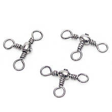 200pcs/lot 3 Way Barrel Cross Line Fishing Swivel With Solid Ring Brass Fishing Hook Line Connector Fishing Accessories 6# 23MM 2024 - buy cheap