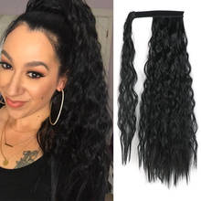 afro high puff curly ponytail hairpiece extension for black women false magic paste natural wave pony tail synthetic hair 2024 - buy cheap