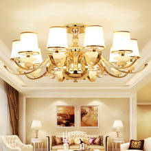 Современный Золотой светодиодный подвесной светильник, декоративный светодиодный светильник для гостиной и столовой, осветительный прибор для спальни, подвесное освещение 2024 - купить недорого